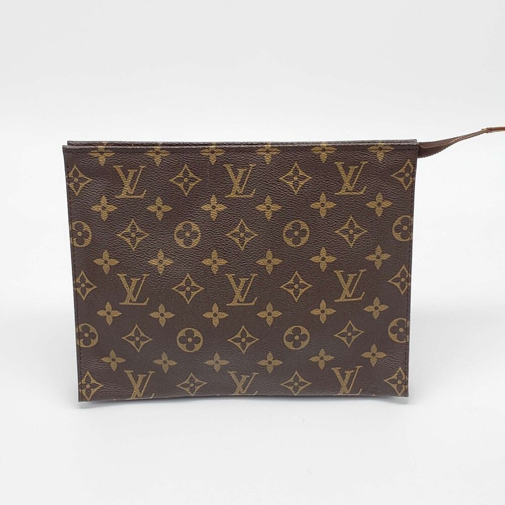 100% Authentic Louis Vuitton Poche toilette 26 Canvas Cosmetic Pouch 140-121324